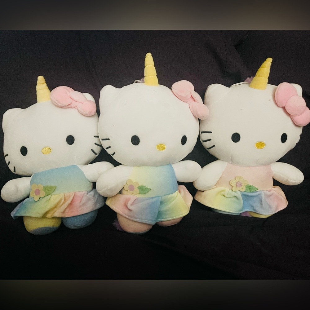 Hello Kitty Medium Unicorn Plush Trio